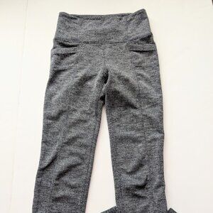 Athleta Gray Black Metro High Waisted Herringbone Leggings Size:XXS